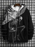 Men's Skeleton With Butterfly Wings Art Print Hooded Sweatshirt