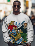 Men's Retro Music Record Art Print Casual Sweatshirt