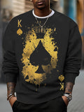 Men's Gold King Of Spades Art Print Casual Sweatshirt