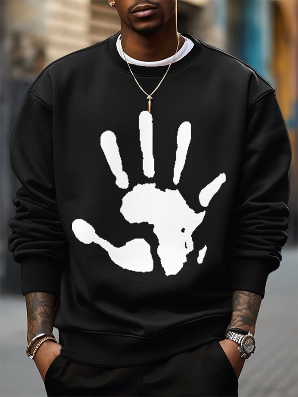 Men's African DNA Palm Print Cotton Casual Sweatshirt