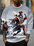 Men's Funny Playing Cards King and Queen Print Casual Sweatshirt