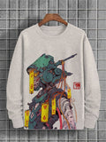 Men's Cyberpunk Zombie Robot Art Graphic Print Sweatshirt