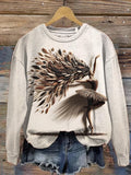 Women's Ballet Stones Splicing Art Print Casual Sweatshirt