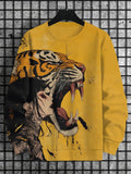 Men's Tiger And Girl Dark Print Casual Sweatshirt