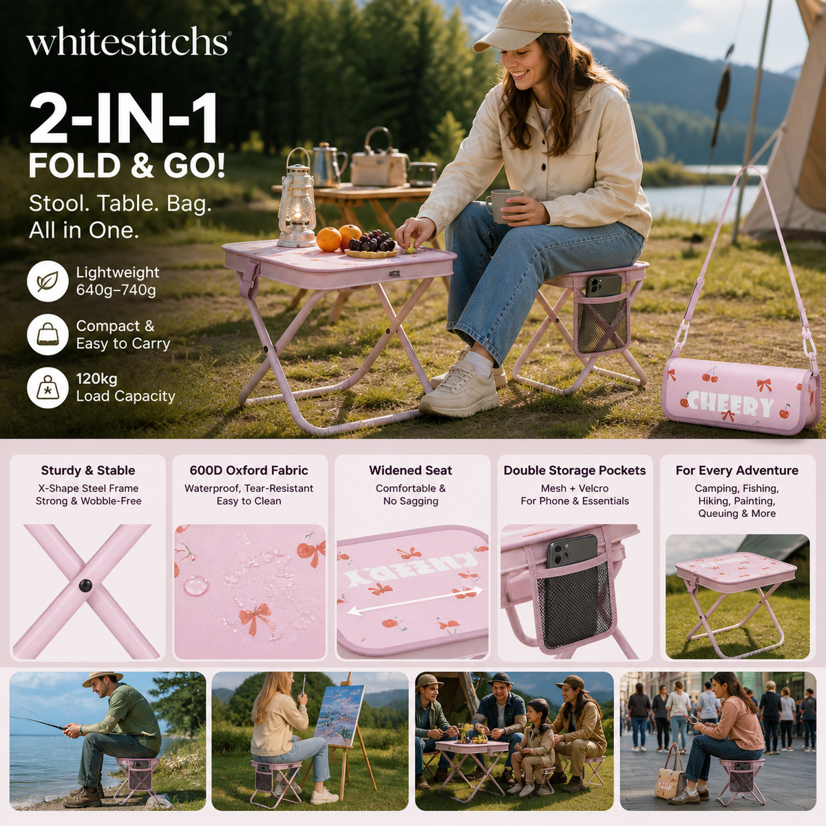 🔥2-in-1 Outdoor Folding Chair & Bag