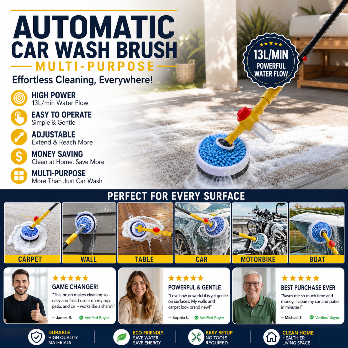 🥳HOT SALE🥳💞Multifunctional Brush – From 49.99＄! Auto-rotating, 5 settings & versatile. Sparkling clean – grab yours! ✅