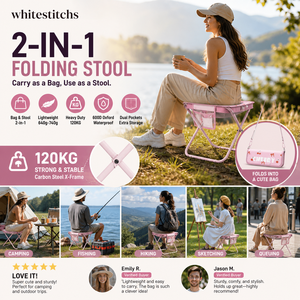 🔥2-in-1 Outdoor Folding Chair & Bag