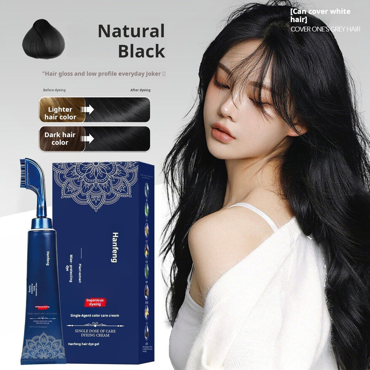 Herbal Hair Dye Comb for Home Use