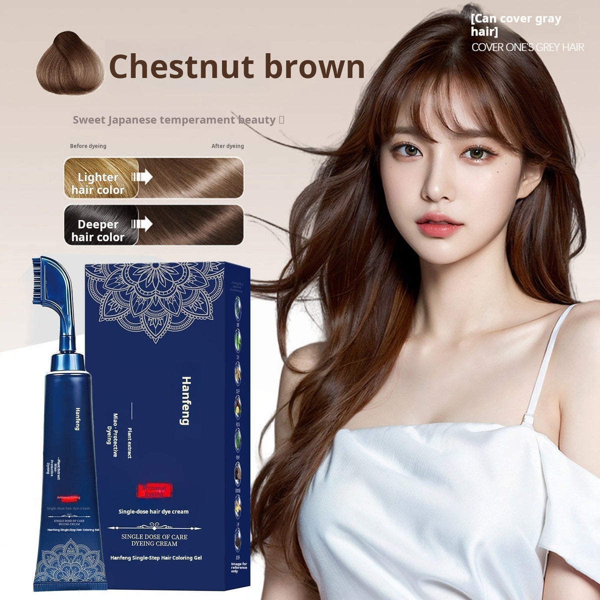 Herbal Hair Dye Comb for Home Use
