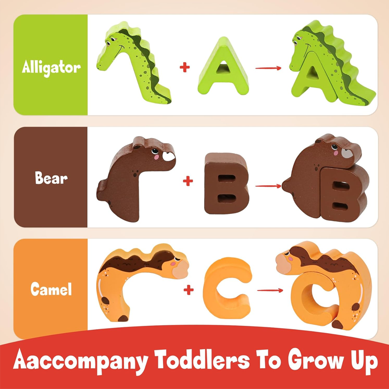 🎁 Save 50%! 🧩 Wooden Letter & Animal Toy – 26‑piece, educational & fun ✨