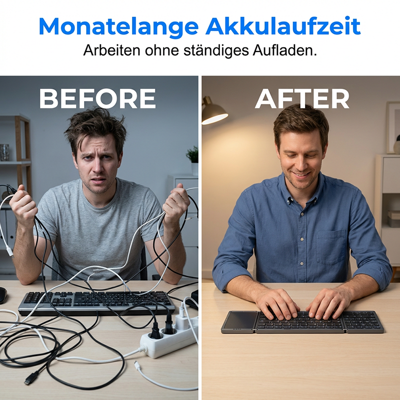 ⌨️ Pocket-Sized Office: Foldable Wireless Keyboard with Trackpad. Works with iOS, Android & PC. Half Price Today