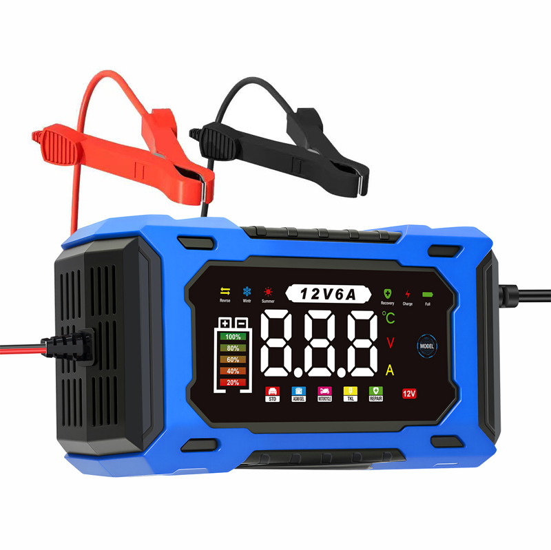 ⏳⏰12V 6A Smart Car Battery Charger – Pulse Repair Technology, Auto Maintain & Desulfation