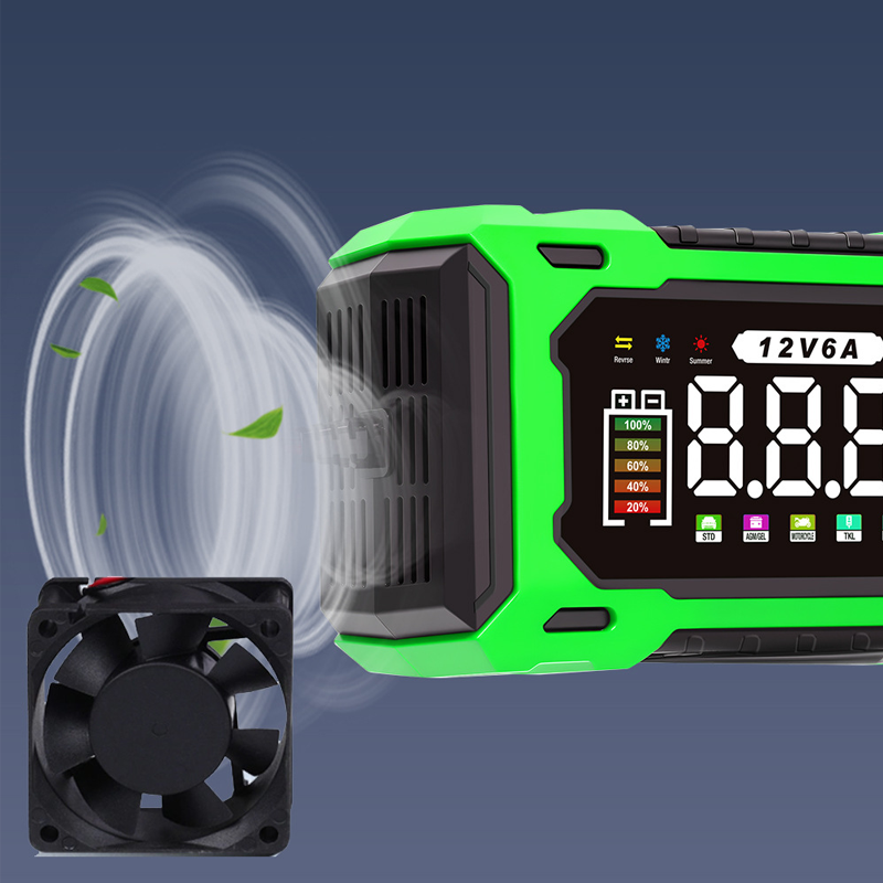 ⏳⏰12V 6A Smart Car Battery Charger – Pulse Repair Technology, Auto Maintain & Desulfation