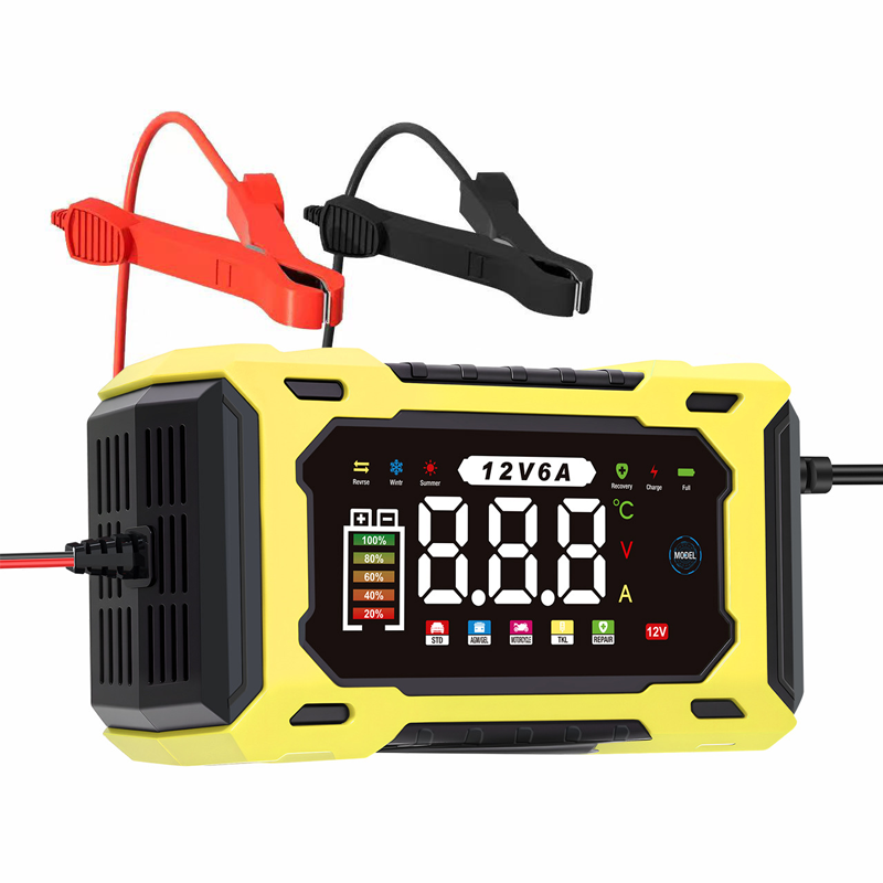 ⏳⏰12V 6A Smart Car Battery Charger – Pulse Repair Technology, Auto Maintain & Desulfation