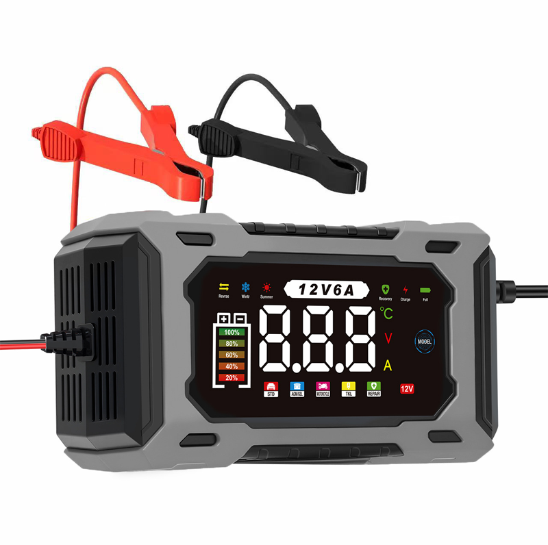 ⏳⏰12V 6A Smart Car Battery Charger – Pulse Repair Technology, Auto Maintain & Desulfation