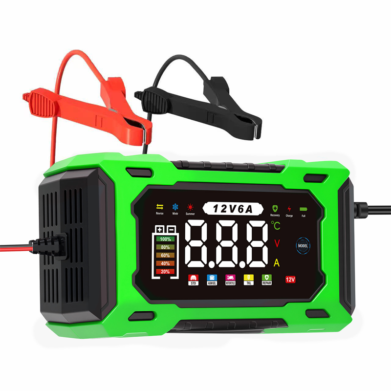 ⏳⏰12V 6A Smart Car Battery Charger – Pulse Repair Technology, Auto Maintain & Desulfation