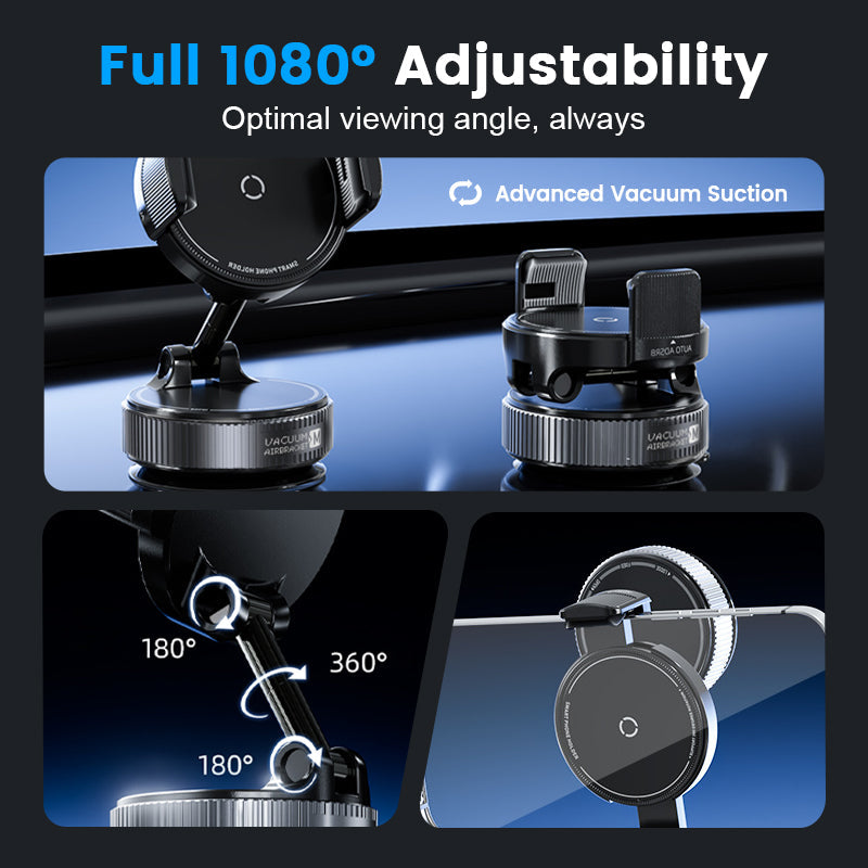 Universal Adjustable Magnetic Car Phone Holder, Vacuum‑Suction Base, Stable Magnet Mount, Auto Interior Accessory