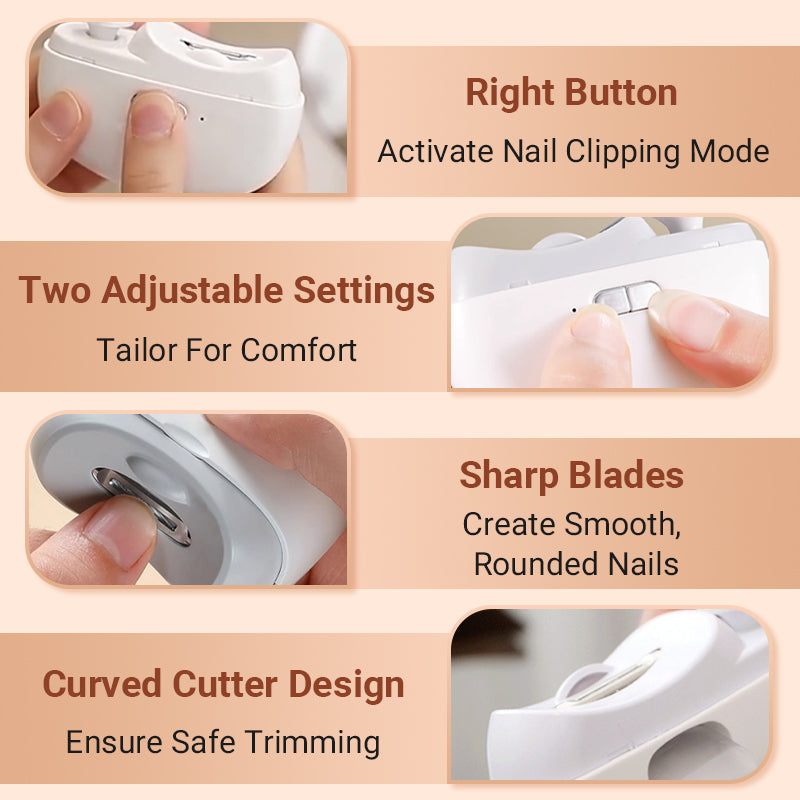 💅⚡ 2-in-1 Electric Automatic Nail Clipper & Polisher – Effortless Trimming, Smoother Edges & Compact Nail Care