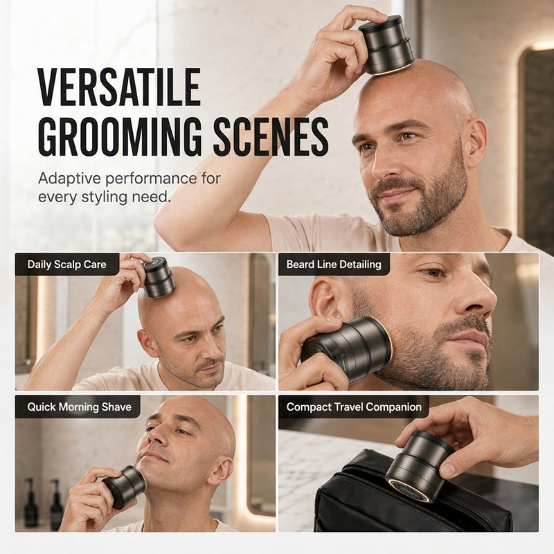 ⏳🔥50% OFF! ⏰2-in-1 Smart Electric Bald Head Shaver and Beard Trimmer with Digital Display