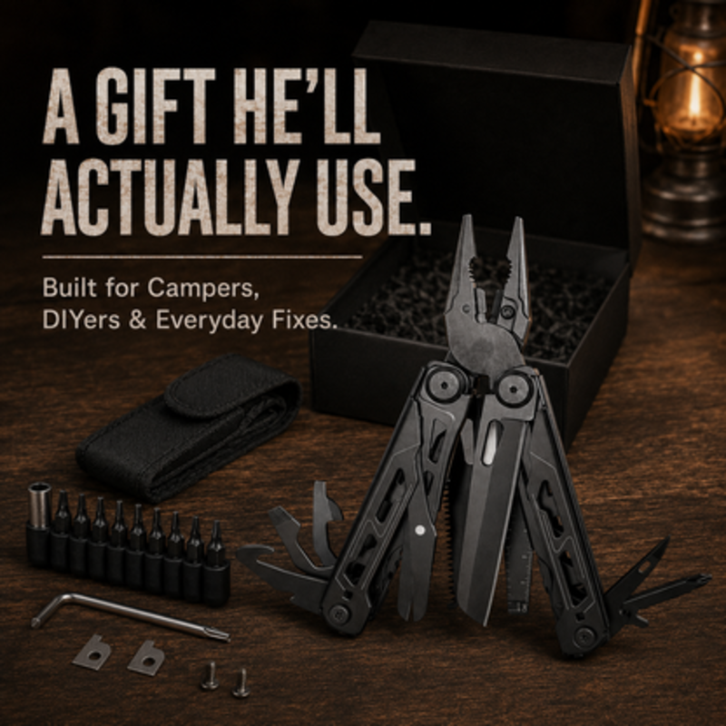 ⏳🔥50% OFF! ⏰🔧 Heavy‑Duty Folding Multi‑Tool Pliers, Portable Multi‑Function Survival Tool with Knife, Screwdriver, with Carry Pouch for Camping, Outdoor, Home Emergency Repair
