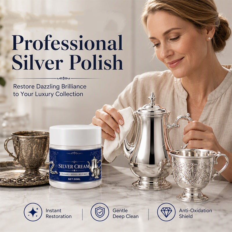 🥳2026 HOT SALE🥳🔧 50% OFF! Silver Shine Restoring Cream – Removes heavy tarnish & oxidation, restores mirror-like brilliance. Forms protective shield – keeps silver gleaming for weeks! 💎🛡️