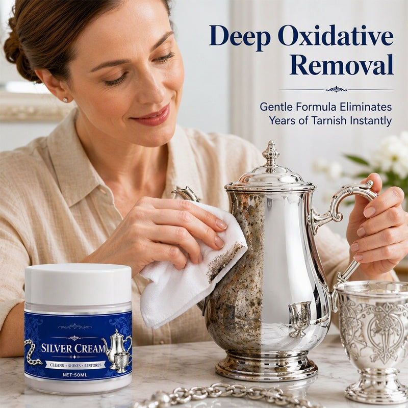 🥳2026 HOT SALE🥳🔧 50% OFF! Silver Shine Restoring Cream – Removes heavy tarnish & oxidation, restores mirror-like brilliance. Forms protective shield – keeps silver gleaming for weeks! 💎🛡️