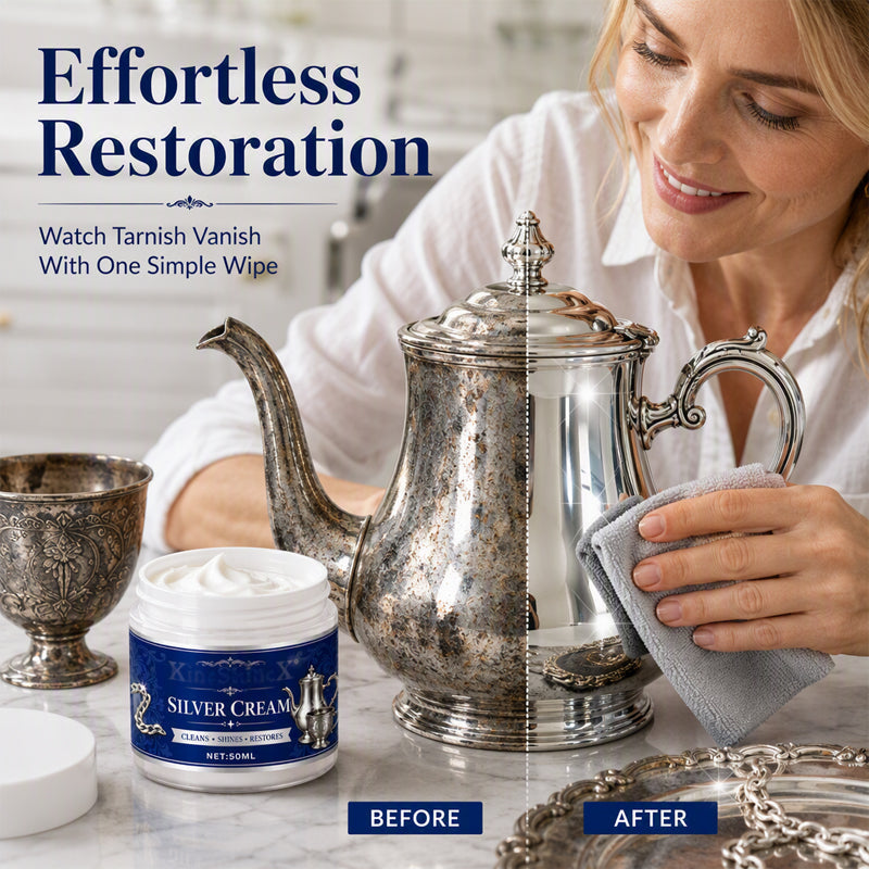 🥳2026 HOT SALE🥳🔧 50% OFF! Silver Shine Restoring Cream – Removes heavy tarnish & oxidation, restores mirror-like brilliance. Forms protective shield – keeps silver gleaming for weeks! 💎🛡️