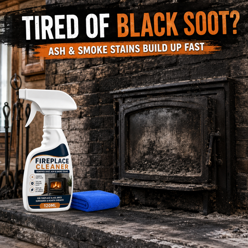 Fireplace Cleaner Spray with Towel