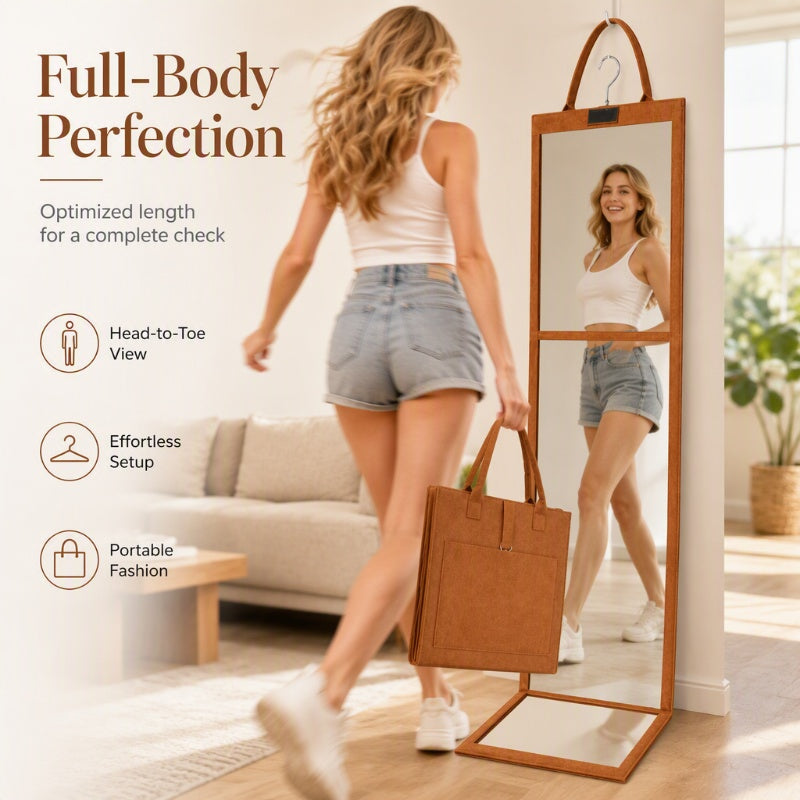 🥳2026 NEW ARRIVAL🥳💞50K+ SOLD!🔥55% OFF!👑Portable Folding Full-Length Mirror — Lightweight & Foldable, Crystal Clear Reflection, Space-Saving, Perfect for Bedroom, Apartment & Travel ✨