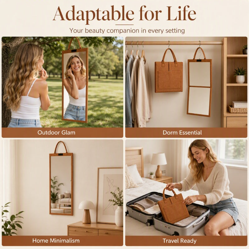 🥳2026 NEW ARRIVAL🥳💞50K+ SOLD!🔥55% OFF!👑Portable Folding Full-Length Mirror — Lightweight & Foldable, Crystal Clear Reflection, Space-Saving, Perfect for Bedroom, Apartment & Travel ✨