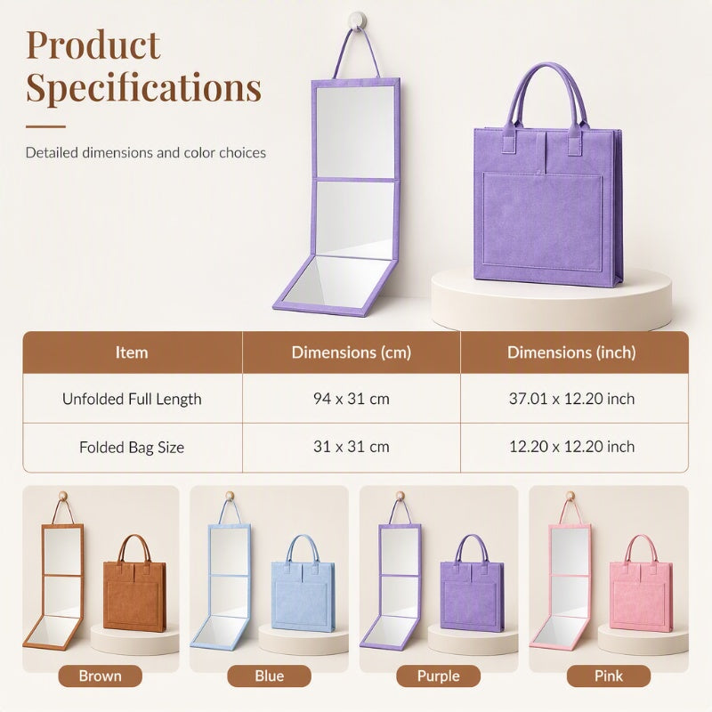 🥳2026 NEW ARRIVAL🥳💞50K+ SOLD!🔥55% OFF!👑Portable Folding Full-Length Mirror — Lightweight & Foldable, Crystal Clear Reflection, Space-Saving, Perfect for Bedroom, Apartment & Travel ✨