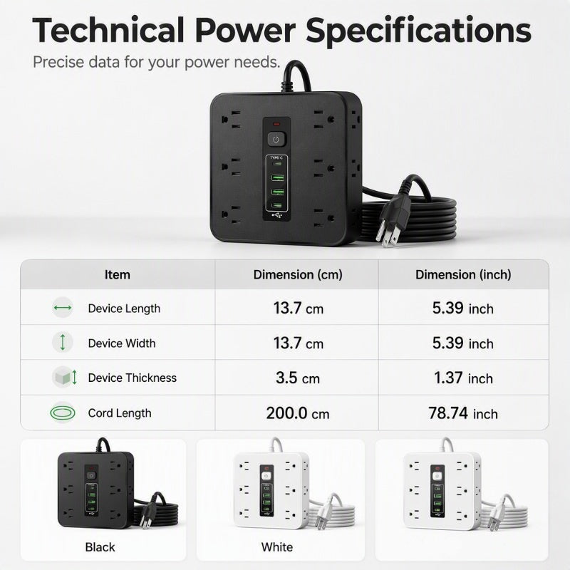 ⏳Limited-time 55% off⏰12 Outlet Power Strip (110V)⚡🔋