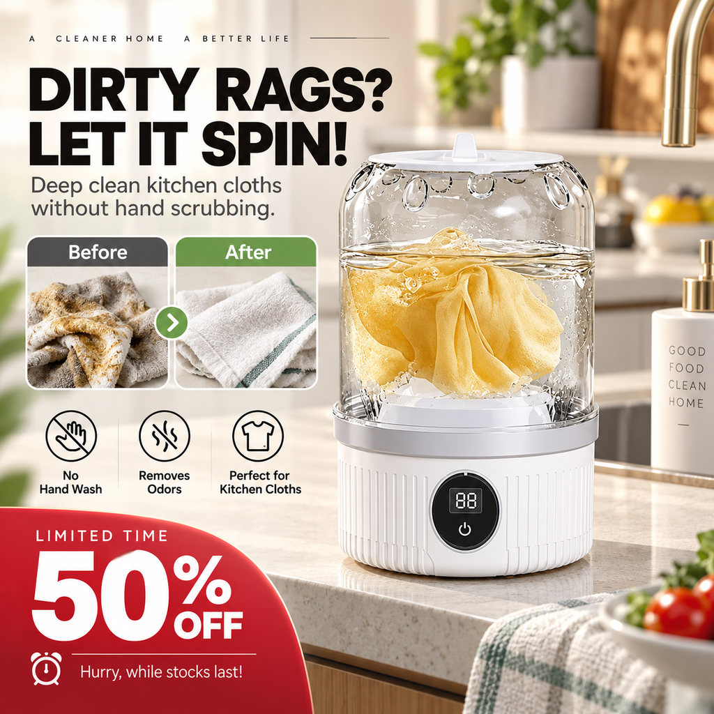 Limited Sale 55% OFF🎁Free your hands🥰Wireless Charging Mini Washing Machine