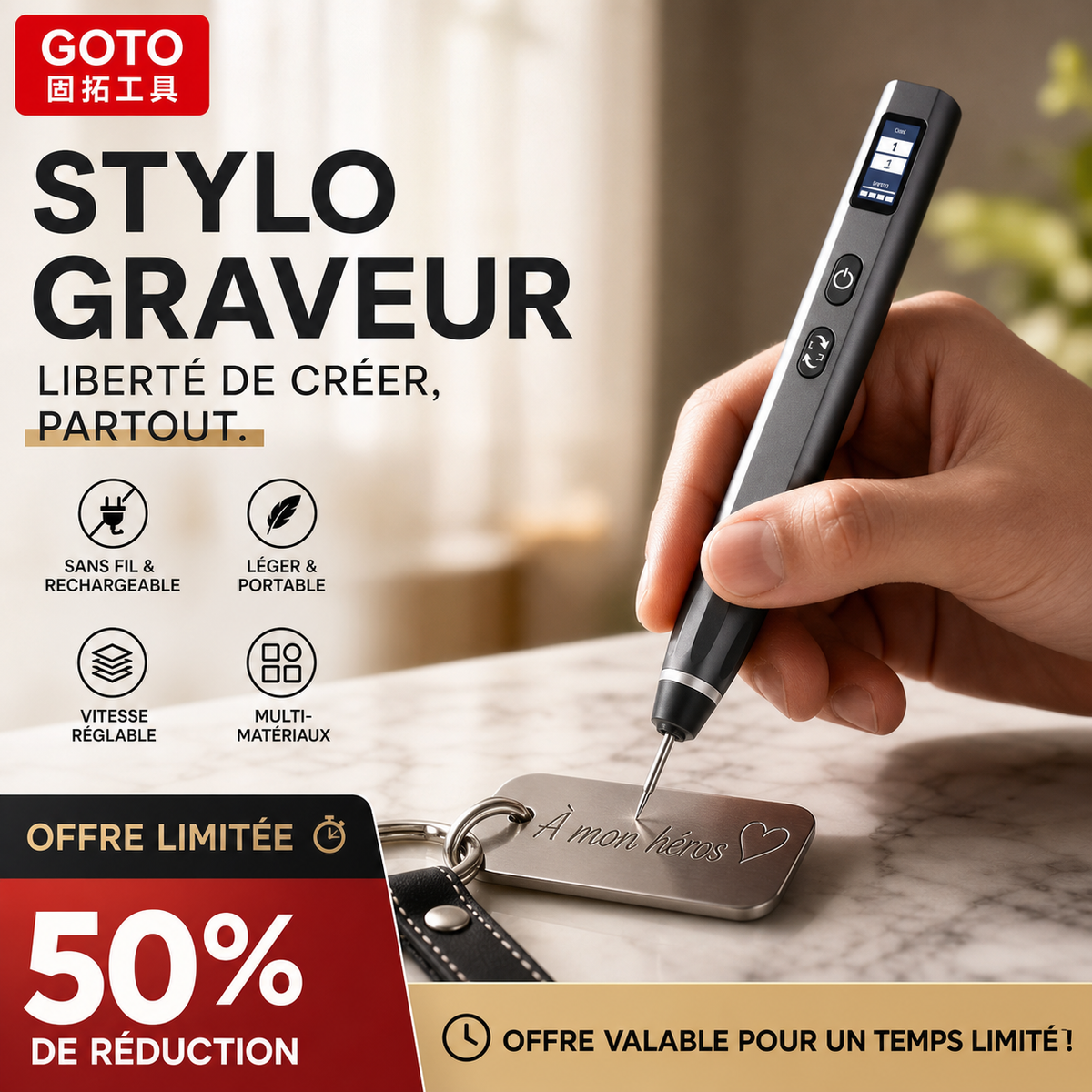 Rechargeable Cordless Engraving Pen